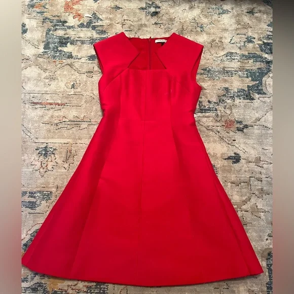 fitted lace wedding dress HALSTON HERITAGE- One Shoulder Long Red Drape Dress  Love Me Twice